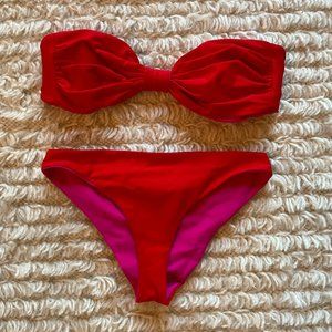 Reversible Red & Pink Bandeau Bikini